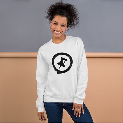 Pushpin Crewneck Sweatshirt with Black Logo