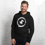 Distressed Pushpin Hoodie with White Logo