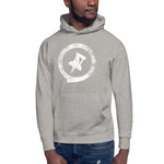 Distressed Pushpin Hoodie with White Logo