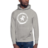 Distressed Pushpin Hoodie with White Logo